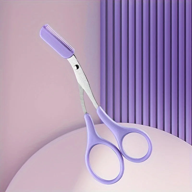 Tesoura de corte de sobrancelha com pente